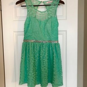 Teal lace dress